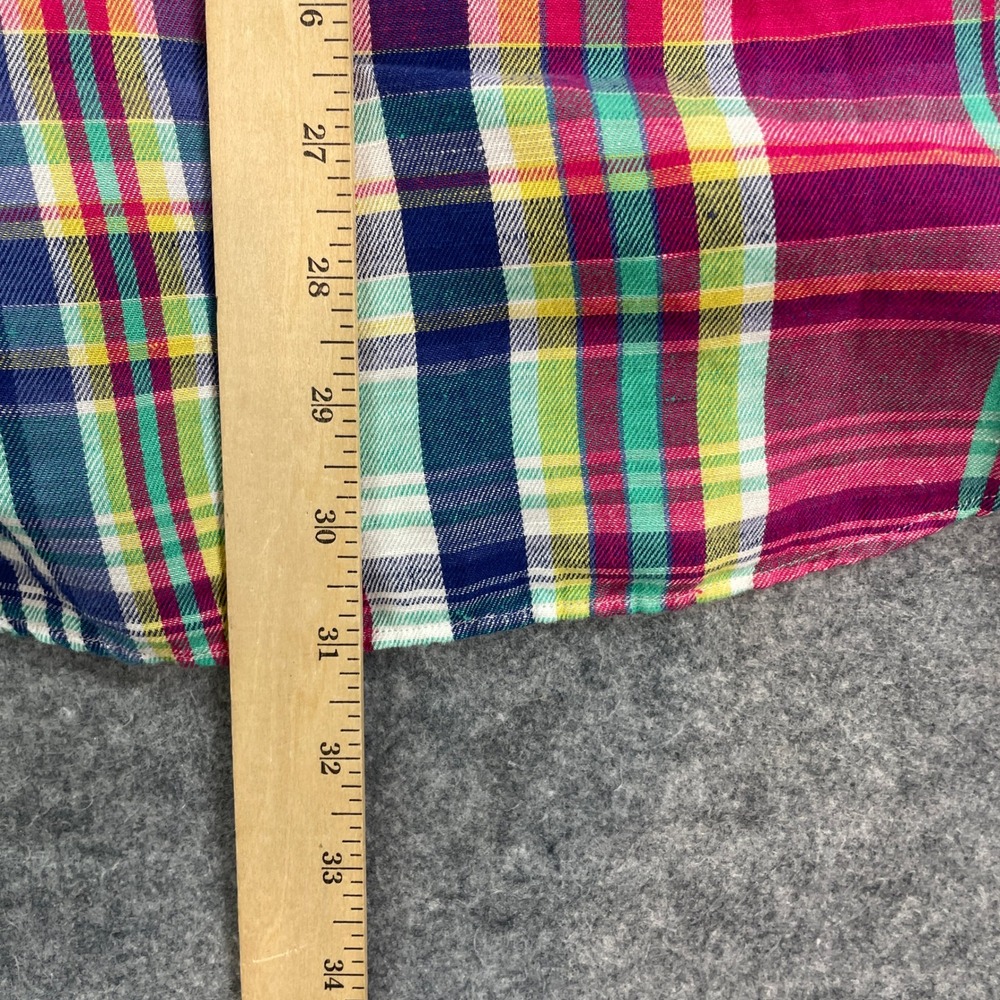 Polo Ralph Lauren Mens Shirt M Multi-Color Plaid Linen Blend Long Sleeve Classic - Picture 9 of 12